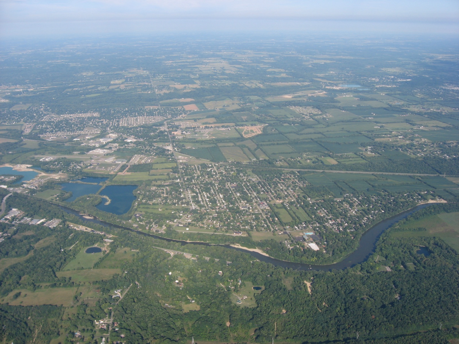 Aerial view of Chautauqua and the Great Miami River